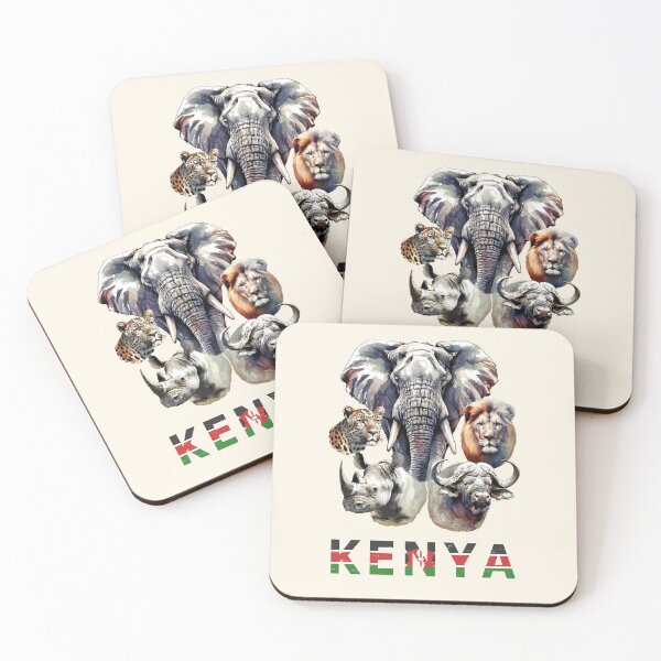 Item preview, Kenya Big 5 Watercolor in Line and Wash for Kenya Fans designed and sold by Scotch Macaskill.