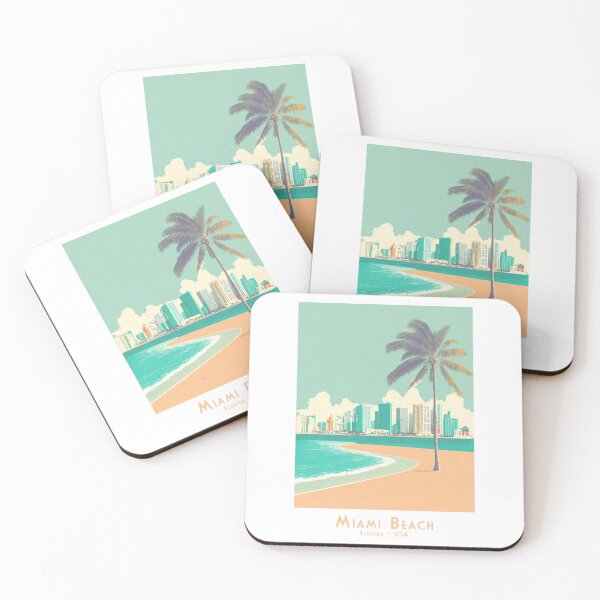 Item preview, Póster de viaje vintage de Miami Beach: vista retro minimalista a la playa designed and sold by pod24.