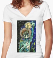 cordyceps saint Women's Fitted V-Neck T-Shirt