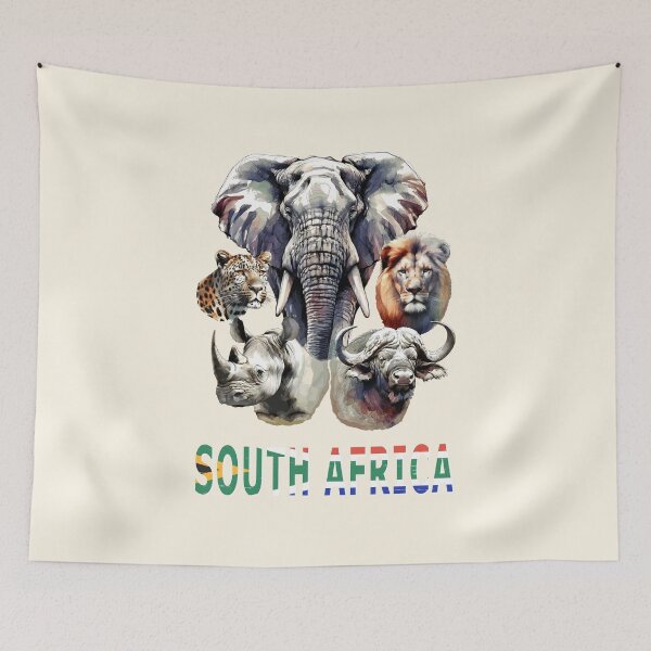 Item preview, South Africa Big 5 Watercolor in Line and Wash for South Africa Fans designed and sold by Scotch Macaskill.
