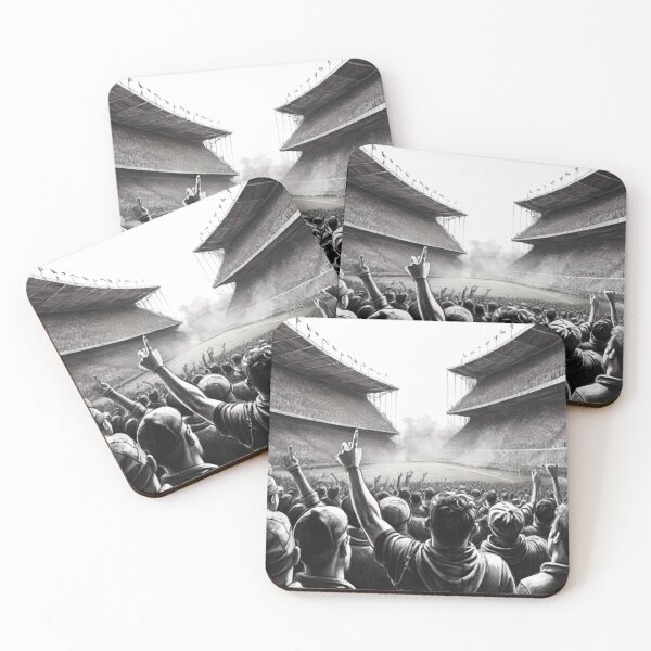 Item preview, Intensity on the Pitch: Black and White Football Match designed and sold by GrizzlyCollective.