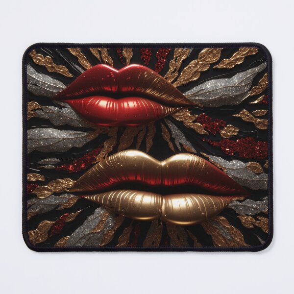 Item preview, women's lips golden like gold with golden bows designed and sold by Carlos Gudino.