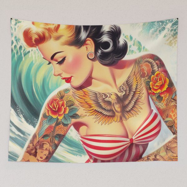 Item preview, Retro Summer Tattoo Pin-up designed and sold by PulpVintage.