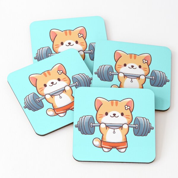 Item preview, Weightlifting cat designed and sold by Vkinsify.