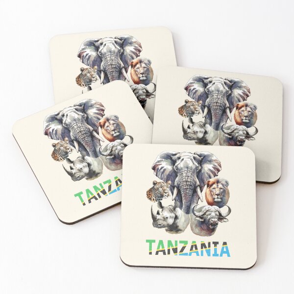 Item preview, Tanzania Big 5 Watercolor in Line and Wash for Tanzania Fans designed and sold by Scotch Macaskill.