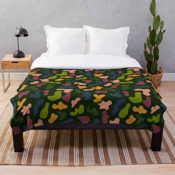 Item preview, Abstract multicolor camo pattern with dark green background designed and sold by CelCorDesigns.