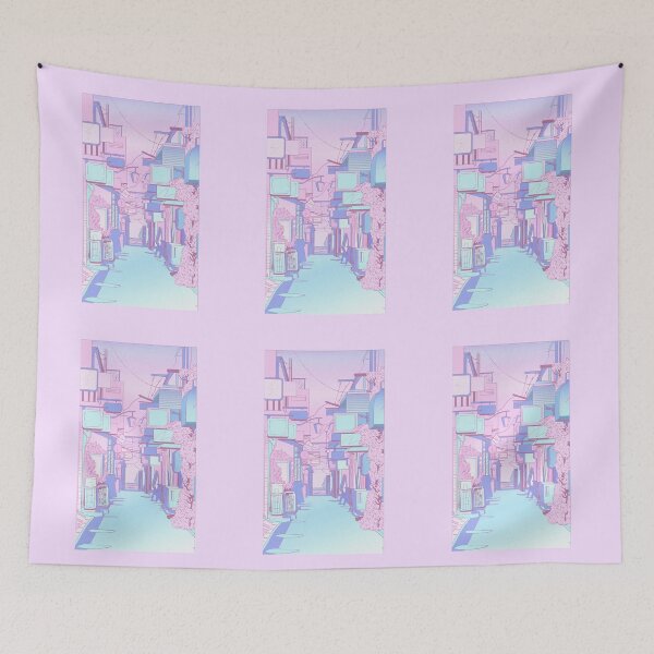 Item preview, Dreamy Kawaii Pastel Cityscape designed and sold by lycancorvus.