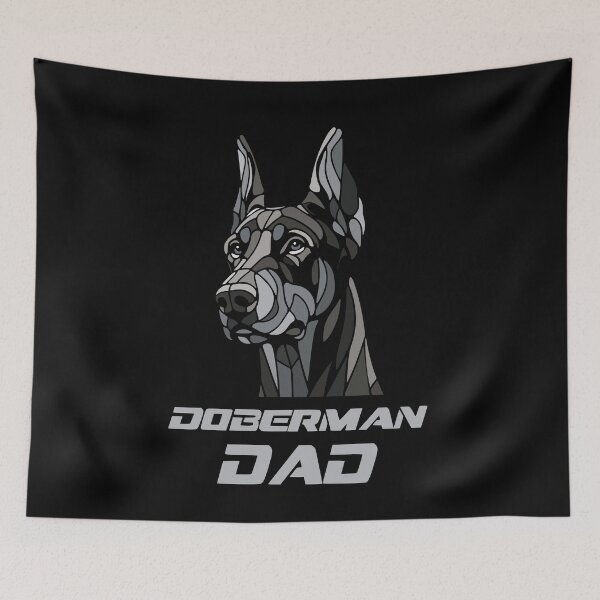 Item preview, doberman dad, geometric art dog, pop art, polygonal illustration designed and sold by CutOriginalArt.