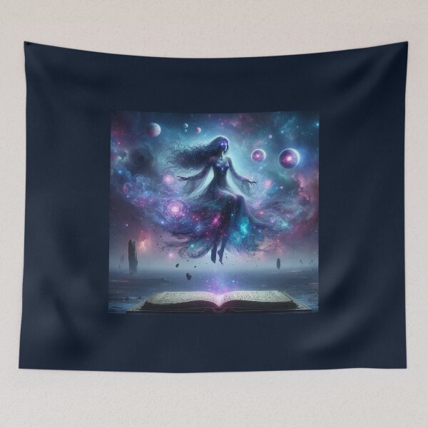 Item preview, Cosmic witch on a floating book designed and sold by AndreaMart.