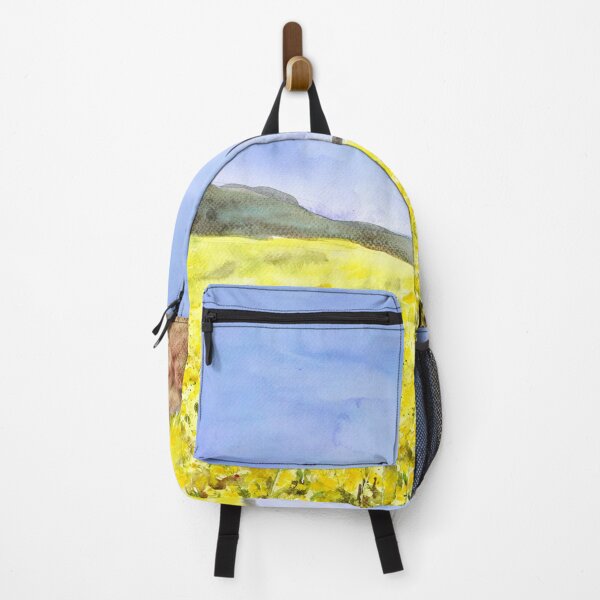 Item preview, golden yellow  rapeseed flower field watercolor hand painted  designed and sold by ColorandColor.