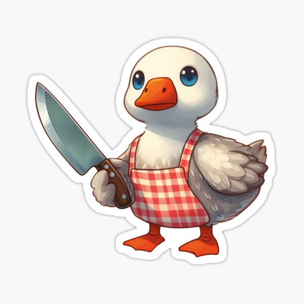 Aperçu de l'œuvre Oie mignonne avec un couteau créée et vendue par DuskTillDown.