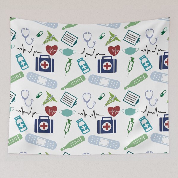 Item preview, Seamless Nurse or Doctor pattern designed and sold by TheMuddyCatCo.