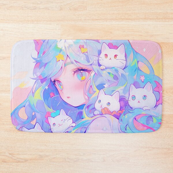 Item preview, Pastel Whimsical Dreamy Neko Anime Girl designed and sold by bubblegoth.