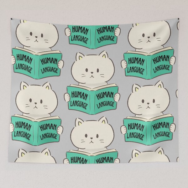 Item preview,  cultured cat reading book about human designed and sold by mando24895.