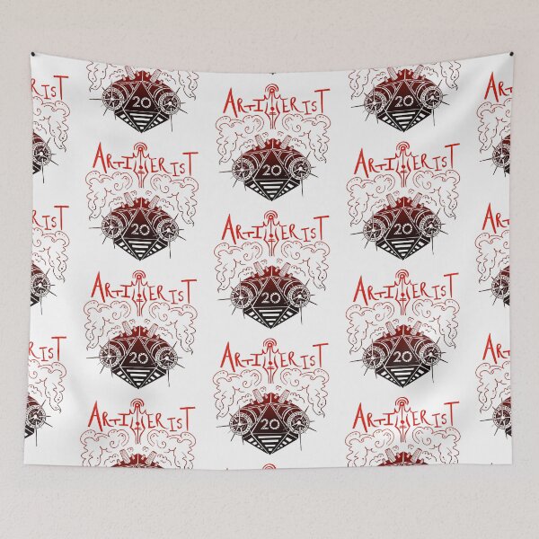 Item preview, Arcane Cannon dice: Dnd artificer artillerist subclass d20 (light fire text) designed and sold by TheDoodlemancer.