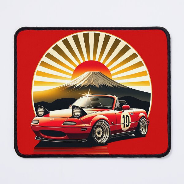 Item preview, Sunrider red Miata NA 10 in front of mt. Fuji designed and sold by mugooooo.