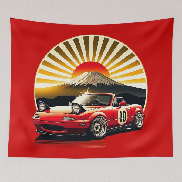 Item preview, Sunrider red Miata NA 10 in front of mt. Fuji designed and sold by mugooooo.