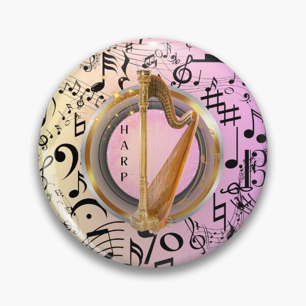 Item preview, Harp Music Everywhere Original Graphic Artwork designed and sold by BrightrDayMusicArt.