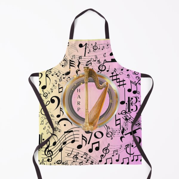 Item preview, Harp Music Everywhere Original Graphic Artwork designed and sold by BrightrDayMusicArt.