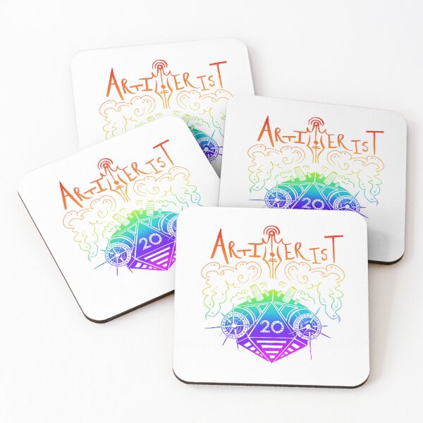 Item preview, Artifice dice: Dnd artificer artillerist subclass d20 (light rainbow text) designed and sold by TheDoodlemancer.
