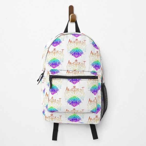Item preview, Artifice dice: Dnd artificer artillerist subclass d20 (light rainbow text) designed and sold by TheDoodlemancer.