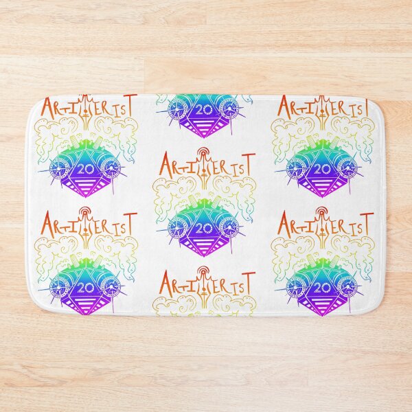 Item preview, Artifice dice: Dnd artificer artillerist subclass d20 (light rainbow text) designed and sold by TheDoodlemancer.