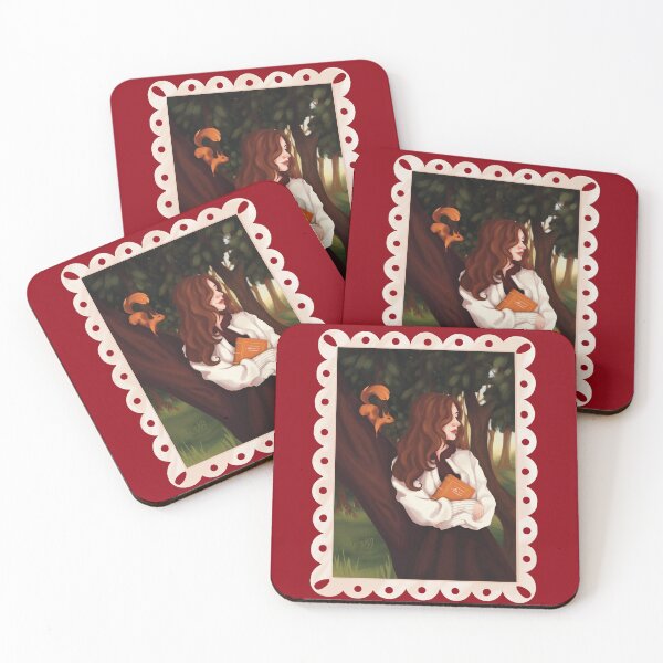 Item preview, Forest Harmony - Girl, Book, Squirrel designed and sold by ryska-studio.