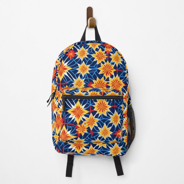 Item preview, Dynamic Geometric Pattern: Yellow and Red on Blue Background designed and sold by MrKATORSKI.
