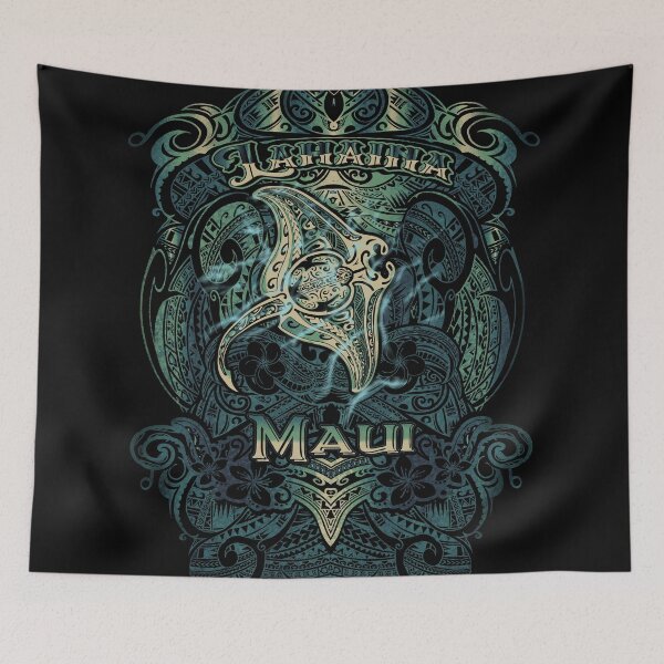 Item preview, Vintage Lahaina Maui Tribal Manta Ray With Water Pattern Shirt Design 013 designed and sold by sunnthreads.