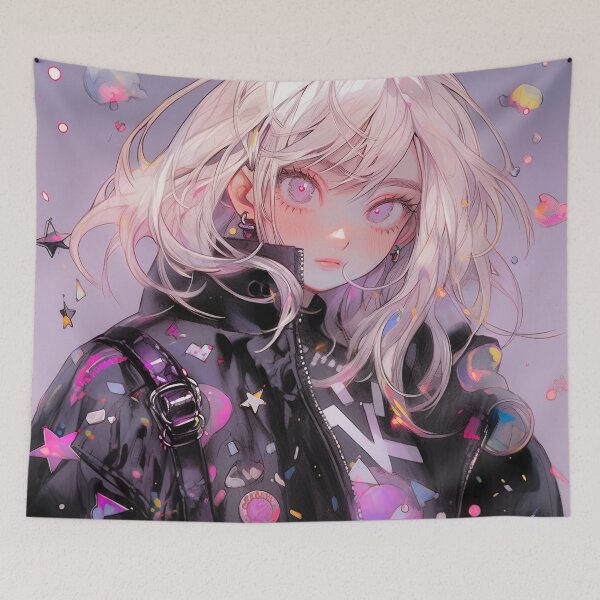 Item preview, Pink Emo Punk Stargazer Anime Girl designed and sold by bubblegoth.