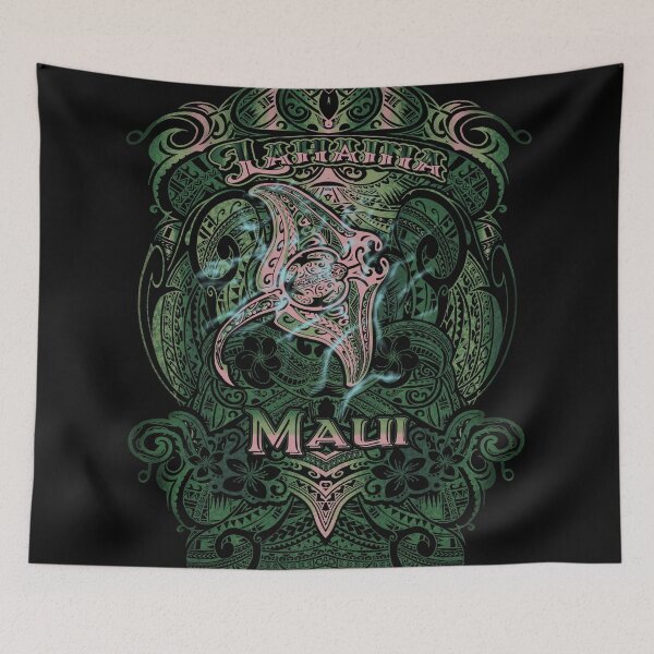 Item preview, Retro Lahaina Maui Tribal Manta Ray With Water Pattern Shirt Design 014 designed and sold by sunnthreads.