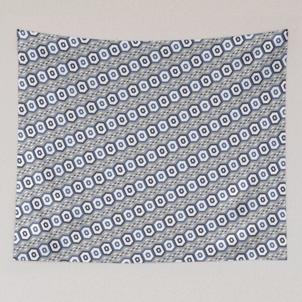 Item preview, Blue-Grey Multicolor Hexagon Ring Eyelets Egyptian Coherent Drafts designed and sold by Alchemy-A-La-G.