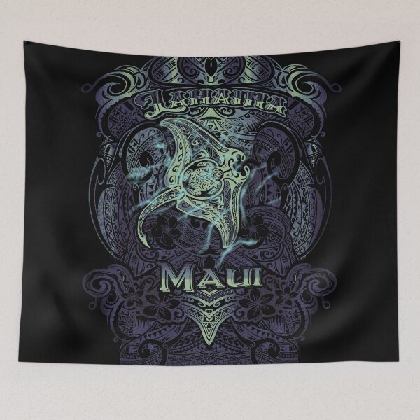 Item preview, Retro Lahaina Maui Tribal Manta Ray With Water Pattern Shirt Design 015 designed and sold by sunnthreads.
