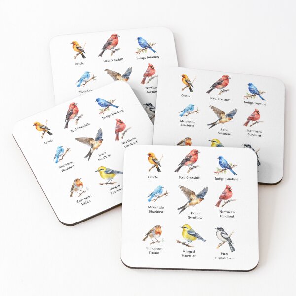 Item preview, Garden Birds Oriole-Red Crossbill-Indigo Bunting-Mountain BlueBird-Barn  designed and sold by DavidBriot.