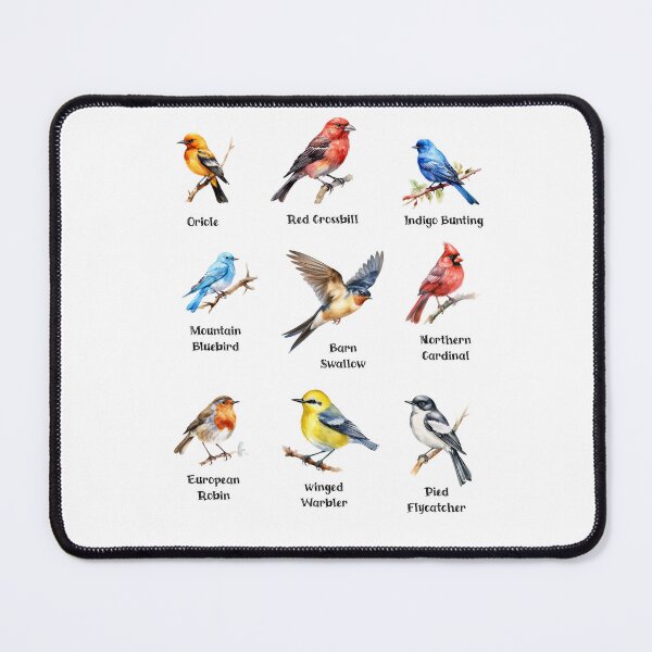Item preview, Garden Birds Oriole-Red Crossbill-Indigo Bunting-Mountain BlueBird-Barn designed and sold by DavidBriot.