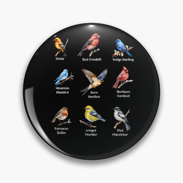 Item preview, Garden Birds Oriole-Red Crossbill-Indigo Bunting-Mountain BlueBird-Barn designed and sold by DavidBriot.