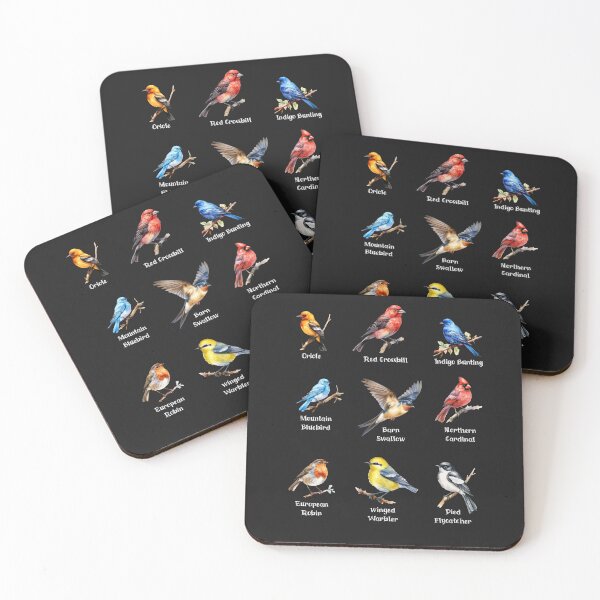 Item preview, Garden Birds Oriole-Red Crossbill-Indigo Bunting-Mountain BlueBird-Barn  designed and sold by DavidBriot.