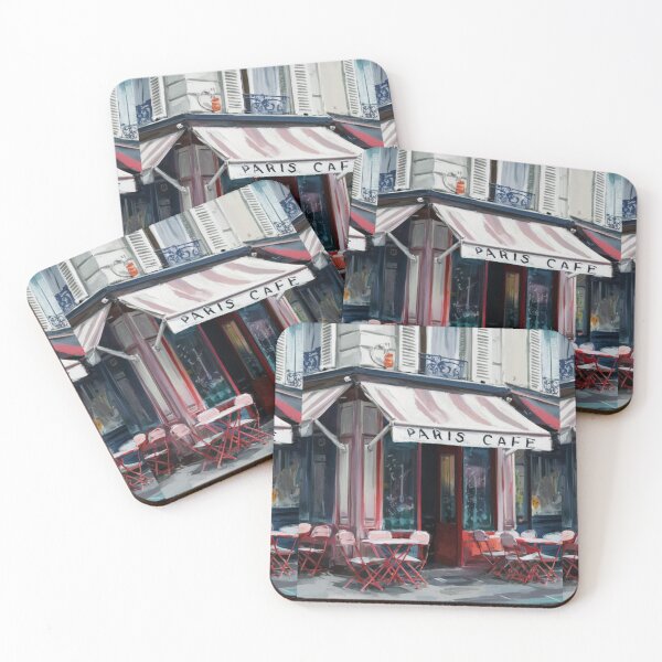 Item preview, “Paris Cafe” Scene - Charming Watercolor and Mixed Media Artwork… By Carraann designed and sold by CARRAANN.