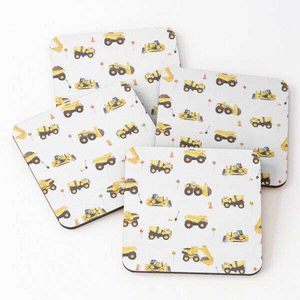 Item preview, Earth Moving Vehicles - White designed and sold by Catherine Wallace Art.