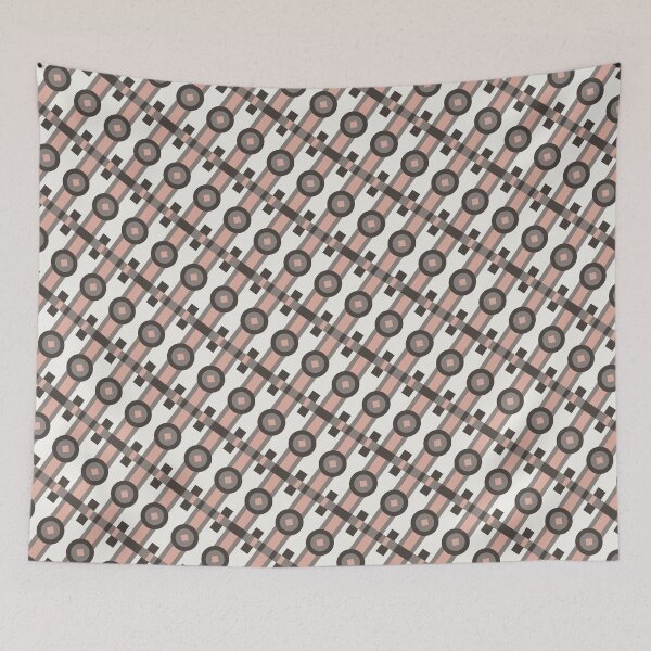 Item preview, Pink Multicolor Line Striped Circles & Rectangles Coherent Drafts designed and sold by Alchemy-A-La-G.