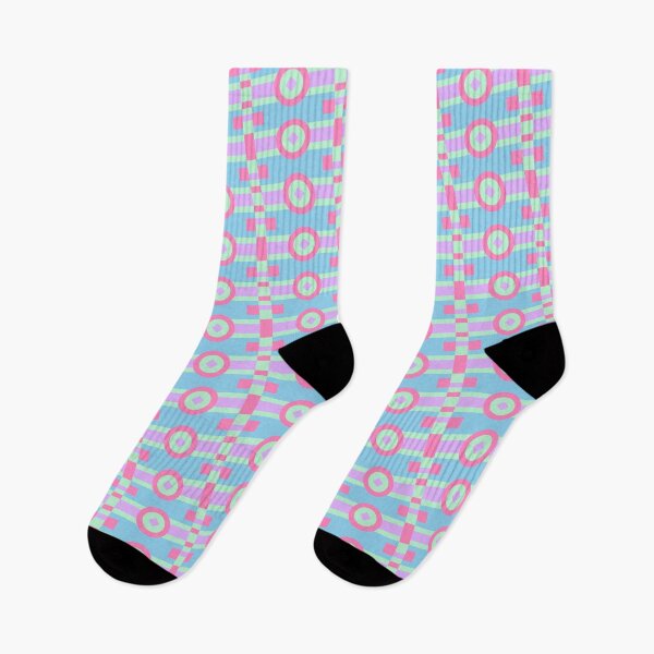 Item preview, Pastel Multicolor Line Striped Circles & Rectangles Coherent Drafts designed and sold by Alchemy-A-La-G.