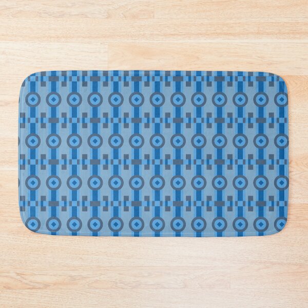 Item preview, Blue Multicolor Line Striped Circles & Rectangles Coherent Drafts designed and sold by Alchemy-A-La-G.