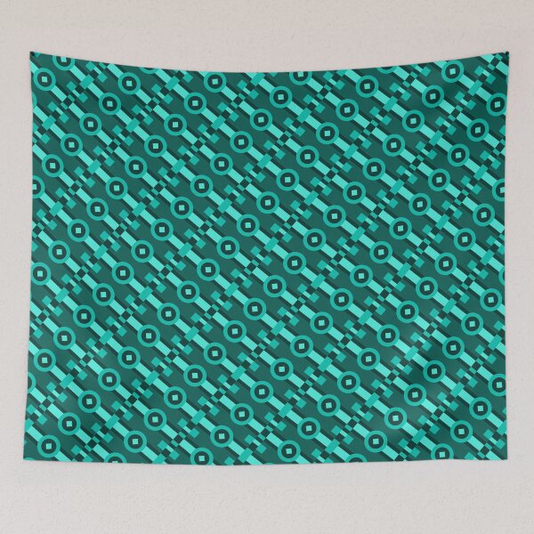 Item preview, Aquamarine Multicolor Line Striped Circles & Rectangles Coherent Drafts designed and sold by Alchemy-A-La-G.