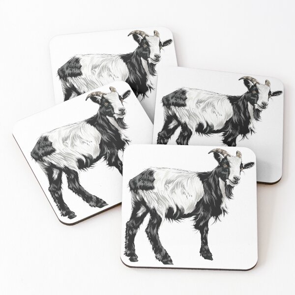 Item preview, Charming Fainting Goat in Monochrome Illustration designed and sold by NatureSyllabus.