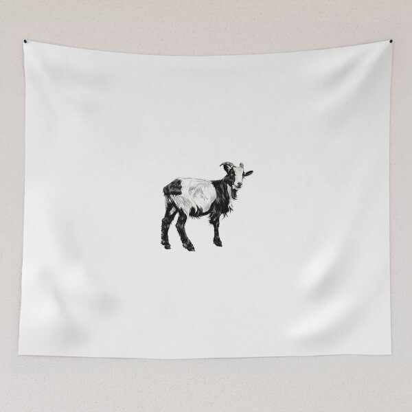 Item preview, Charming Fainting Goat in Monochrome Illustration designed and sold by NatureSyllabus.