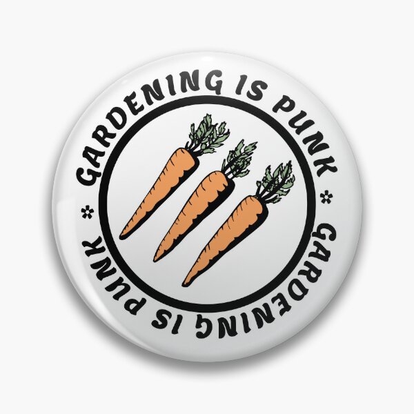 gardening is punk | antifascist 3 arrows | carrots Pin