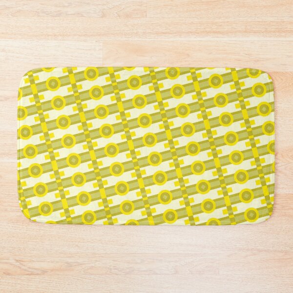 Item preview, Yellow Multicolor Line Striped Circles & Rectangles Coherent Drafts designed and sold by Alchemy-A-La-G.