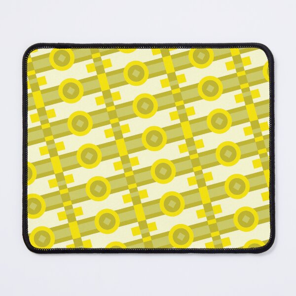 Item preview, Yellow Multicolor Line Striped Circles & Rectangles Coherent Drafts designed and sold by Alchemy-A-La-G.