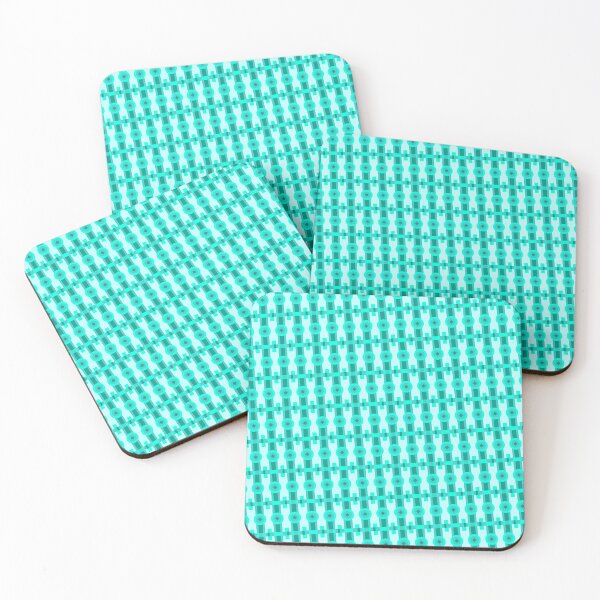 Item preview, Teal Multicolor Line Striped Circles & Rectangles Coherent Drafts designed and sold by Alchemy-A-La-G.