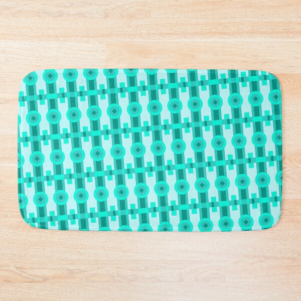 Item preview, Teal Multicolor Line Striped Circles & Rectangles Coherent Drafts designed and sold by Alchemy-A-La-G.